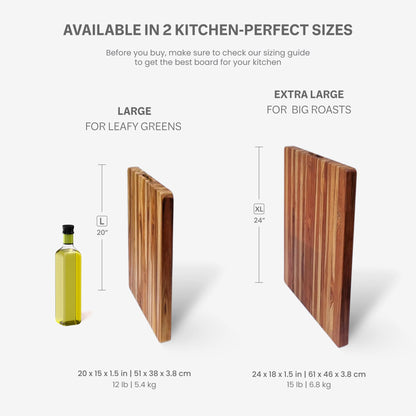 Teakhaus Cutting Board - Extra Large (XL) Wood Cutting Board with Grip Handles - Holiday Gift Ideas for Men and Women - Gift-Ready, Reversible, Edge Grain Wood, Knife Friendly - FSC Certified