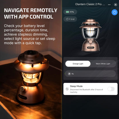 OLIGHT Ostrip2 Extend LED Strip Light Bundle with Olantern Classic 2 Pro APP Control Camping Lantern