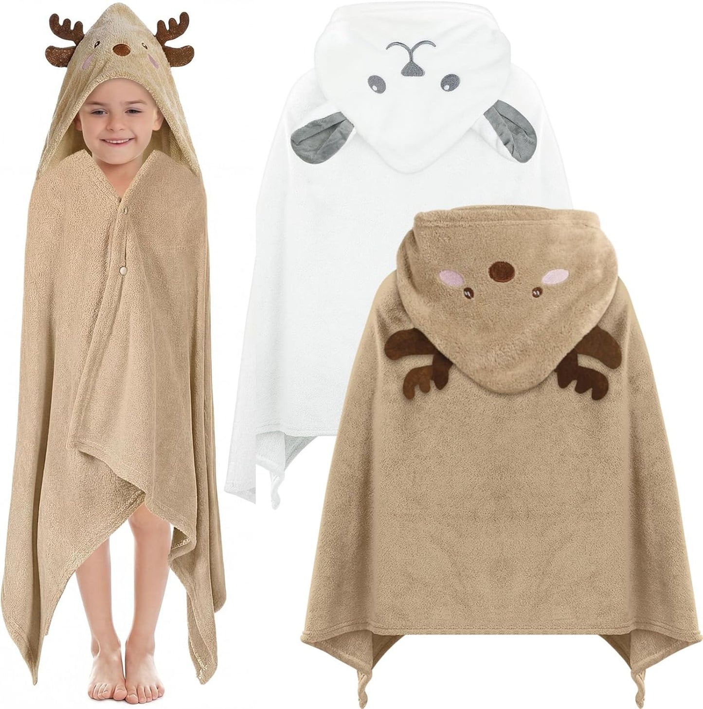 2 27.5 55'' 3-10 Preboun Pcs Kid Toddler Hooded Bath Towel x Winter Large Hooded Towel for Kids Yrs Wrap Bathrobe Boy