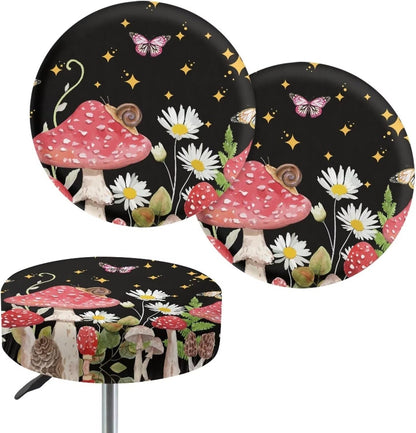 Kuiaobaty Round Chair Cover Pack of 2 pcs, Elastic Comfy Round Seat Cover for Home Office Bar Decor (14"-16")