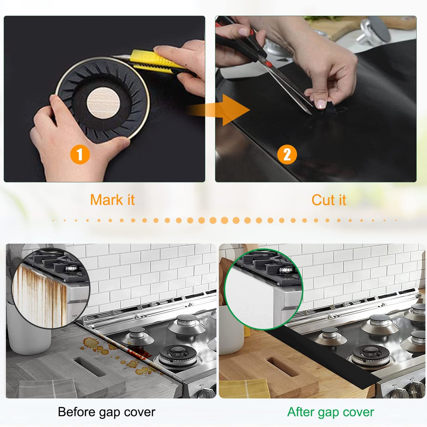 Stove Cover Gas Stove Top Burner Covers Protectors for Samsung Gas Range Stove Mat Protector Reusable,Oven Liners Mat,Non-Stick Washable Keep Stove Clean Stove Guard