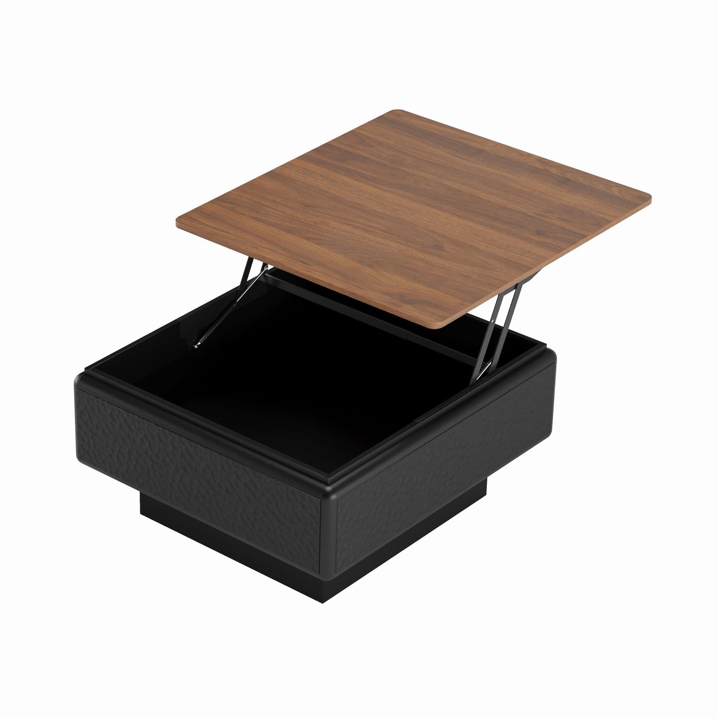 KEIKI 31" Lift-Top Coffee Table with Hidden Storage, Adjustable Height Square Coffee Table, Modern Wood Farmhouse Coffee Table for Living Room, Space-Saving, Black