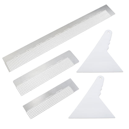 LUORNG 3PCS Diamond Painting Ruler Set, Stainless Steel 5D Diamond Ruler Tools with 216, 400 and 800 Blank Grids, 2PCS Fixing Tools for DIY Painting Kits