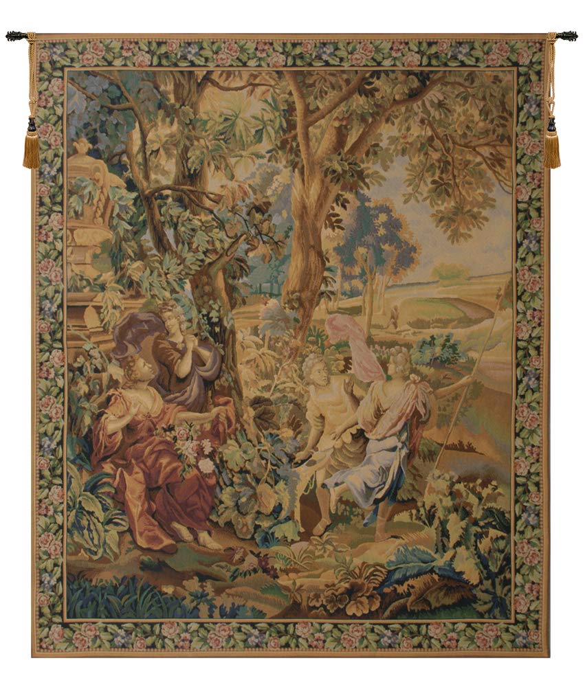 Country Scene Belgian Tapestry Wall Hanging - 53 in. x 66 in. Cotton/Viscose/Polyester by Francois Boucher