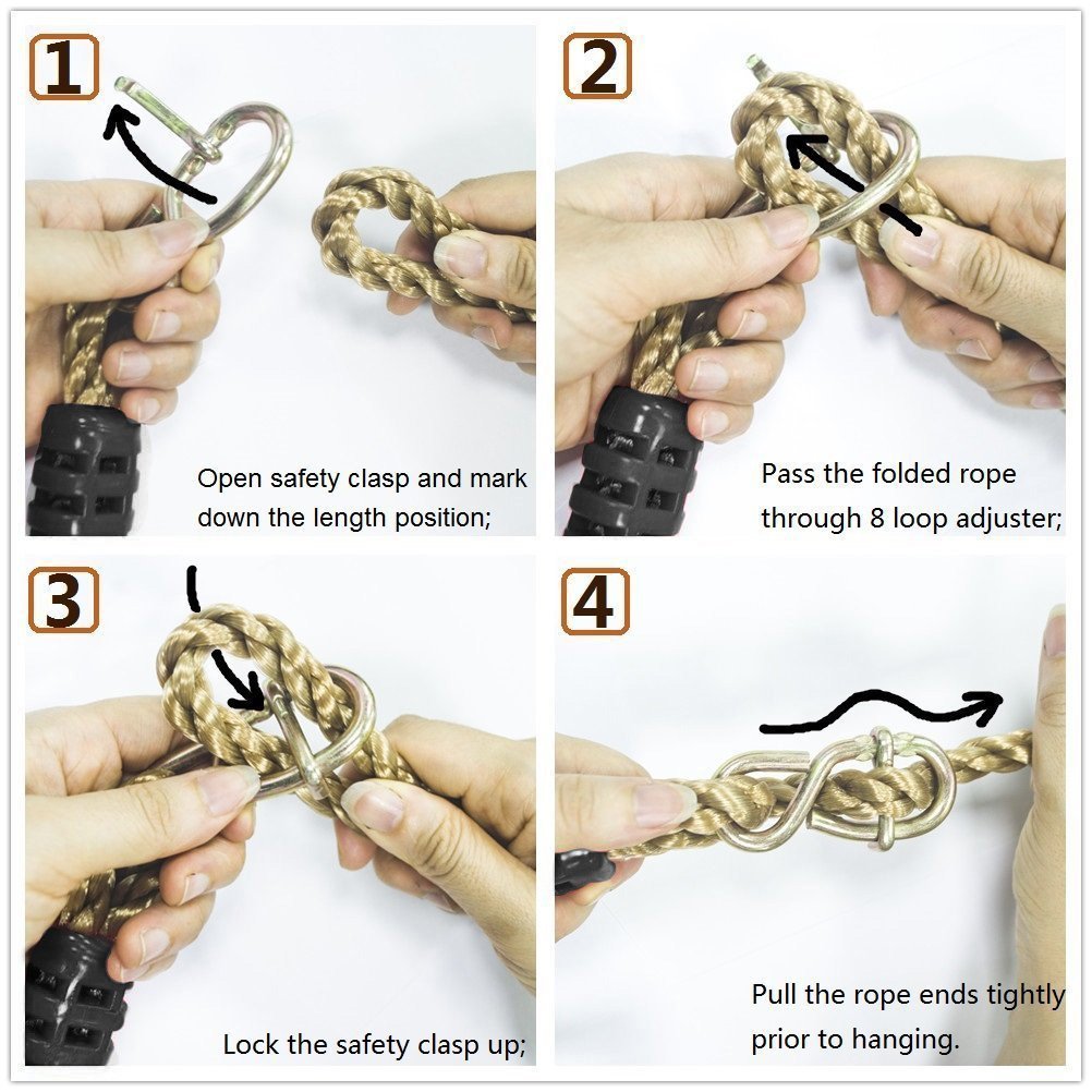 Tree Swing, Hammock Hangings Safer Nylon Rope, Tree Swing Hanging Strap Kit(Holds Up to 650 Lbs.) -Pack of 2（Adjustable）