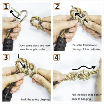 Tree Swing, Hammock Hangings Safer Nylon Rope, Tree Swing Hanging Strap Kit(Holds Up to 650 Lbs.) -Pack of 2（Adjustable）
