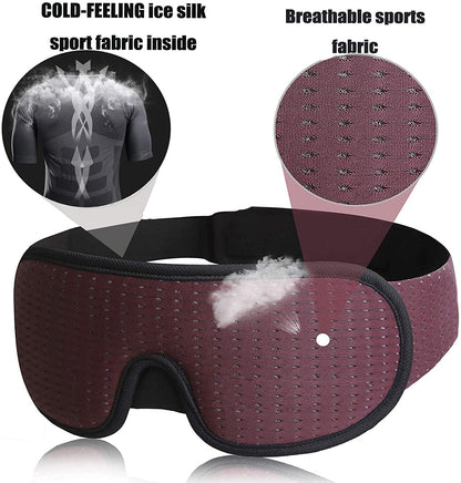 LEEKEN 3D Sleeping Eye Mask - 100% Lights Blockout Sleep Mask for Men Women, Cool Sports Fabric Eye Cover for Travel/Nap/Night Sleeping,Comfortable and Breathable… (mesh-Grey)