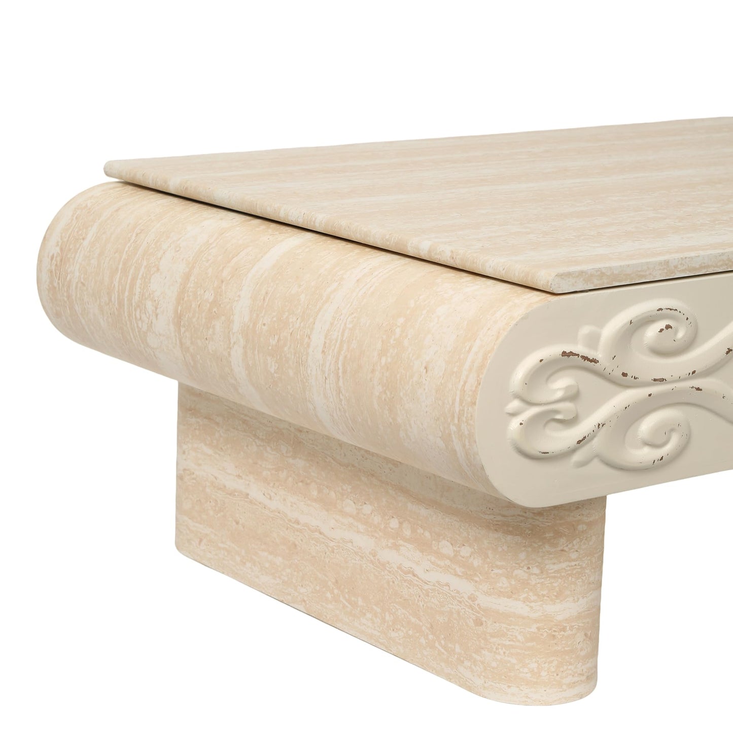 KEIKI 39.4" Lift-Top Coffee Table with Hidden Storage, Rounded Edge Rectangular Wood Accent Table, Modern Wooden Farmhouse Coffee Table for Living Room or Office, Beige Yellow