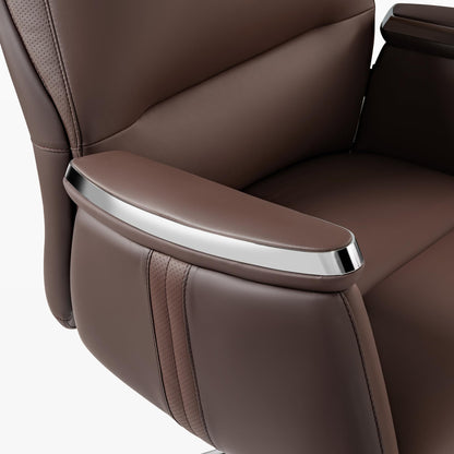 EUREKA ERGONOMIC Royal II Executive Office Chair High Back, Big and Tall with Extra Wide Seat, Silicone Leather Desk Chair Computer Chair, Modern Office Chair Home Office Desk Chairs-Brown