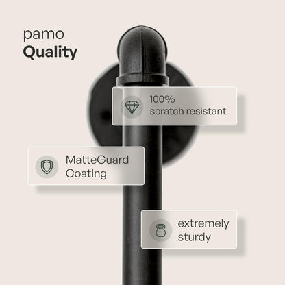 pamo Industrial Pipe Clothing Rack – Wall Mounted Black Closet System in Powder-Coated Steel – 79.13" W × 87.4" H – Easy Setup – Ideal for Walk-In Closets & Retail Use