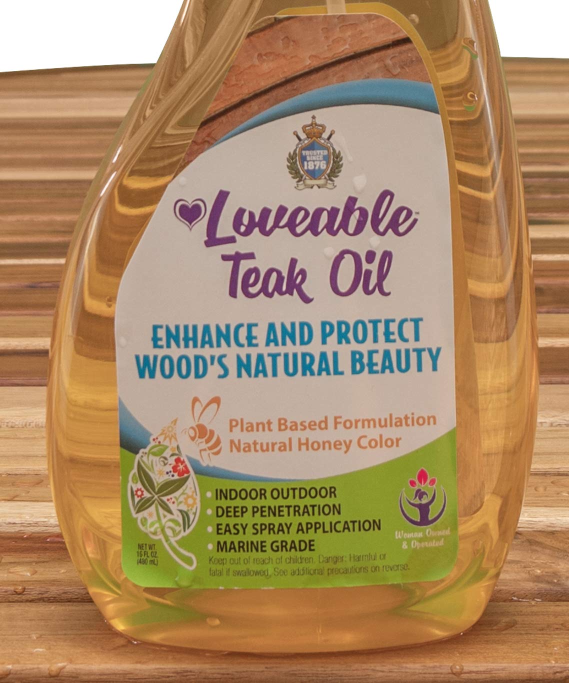 Harmony Teak Bench with Protective Teak Cleaner