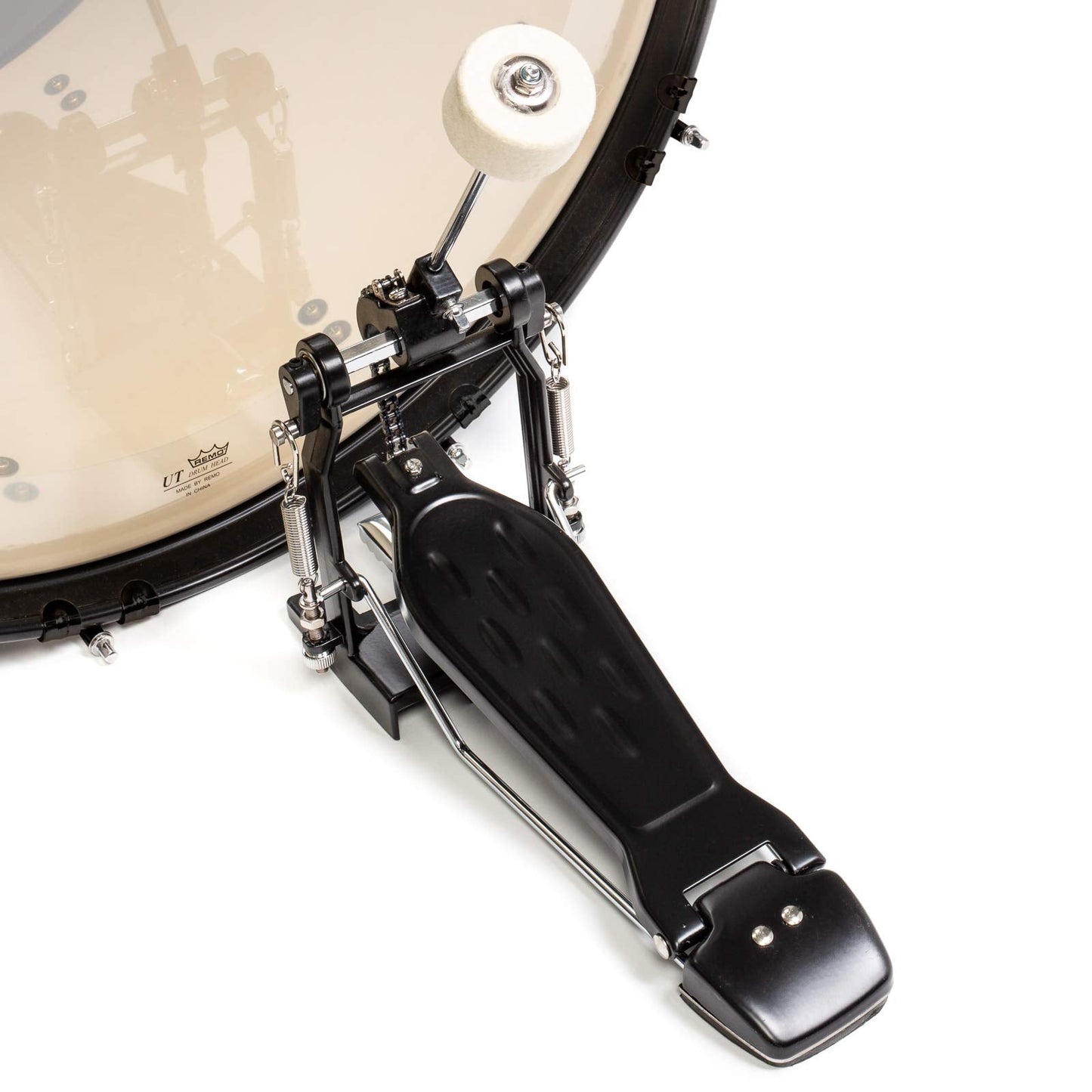 Ashthorpe 5-Piece Complete Full Size Adult Drum Set with Remo Batter Heads - Black