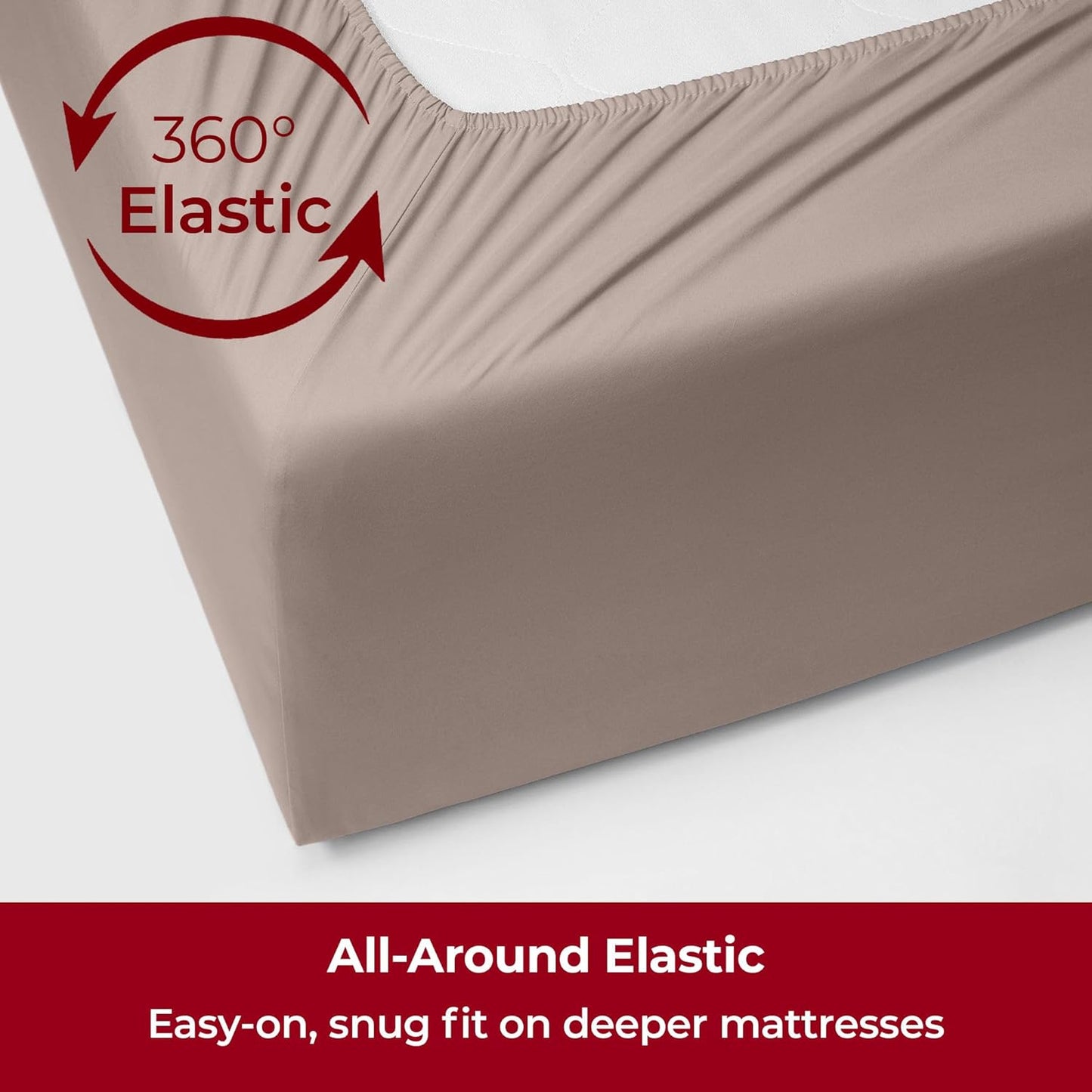 Mellanni Extra Deep Full Sheets - Hotel Luxury Bedding Set | Ultra Soft, Cooling & Stain Resistant (Full, Tan)