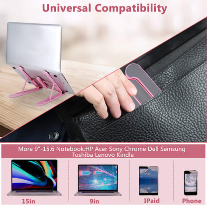 pidien Portable Laptop Stand, Adjustable Laptop Holder Riser Computer Stand for Desk Notebook Stand Mount