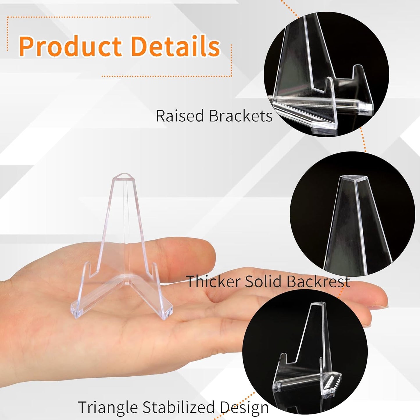 15 Pack Card Display Stands - Acrylic Clear Mini Stands for Sports Cards, Challenge Medals, and Trading Cards