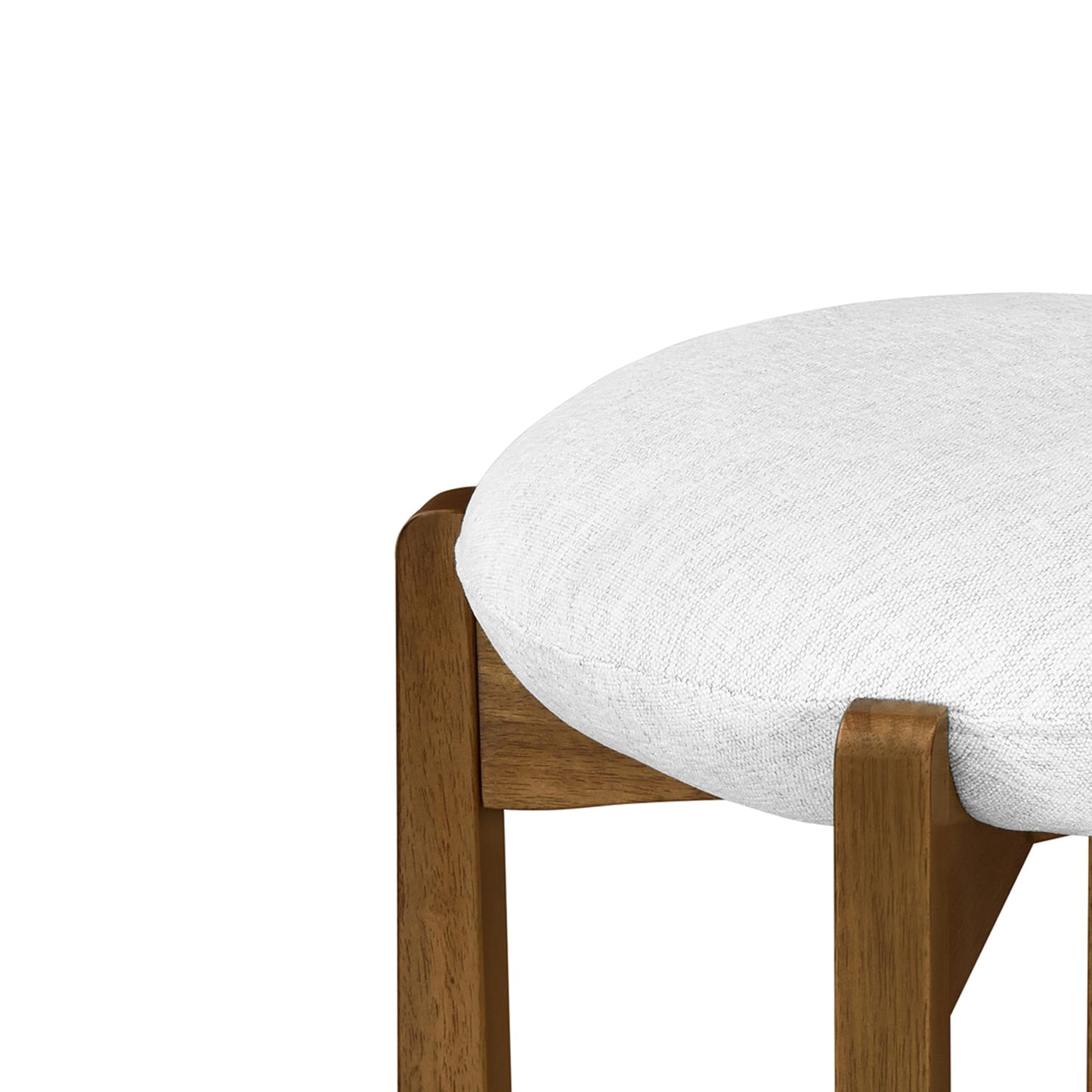Christopher Knight Home Lilac Modern Counter Height Bar Stools Set of 2, Fabric Round Stool Chair for Kitchen Island, Wood Dining Room Chair, Upholstered Counter Stool with Footrest,Dark Walnut+Ivory