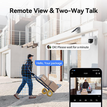 Solar Security Camera System Wireless Outdoor, 4pcs 2K Solar Powered Home Security Cameras, Full Color Night Vision, 360° Pan Tilt, Human Detection, 2.4G/5G WiFi 10CH NVR with 500G HDD