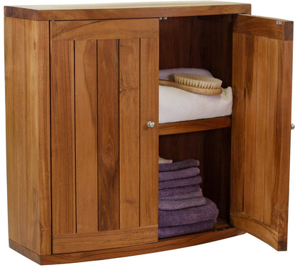 AquaTeak Manada Wall-Mounted Teak Storage Cabinet with Doors