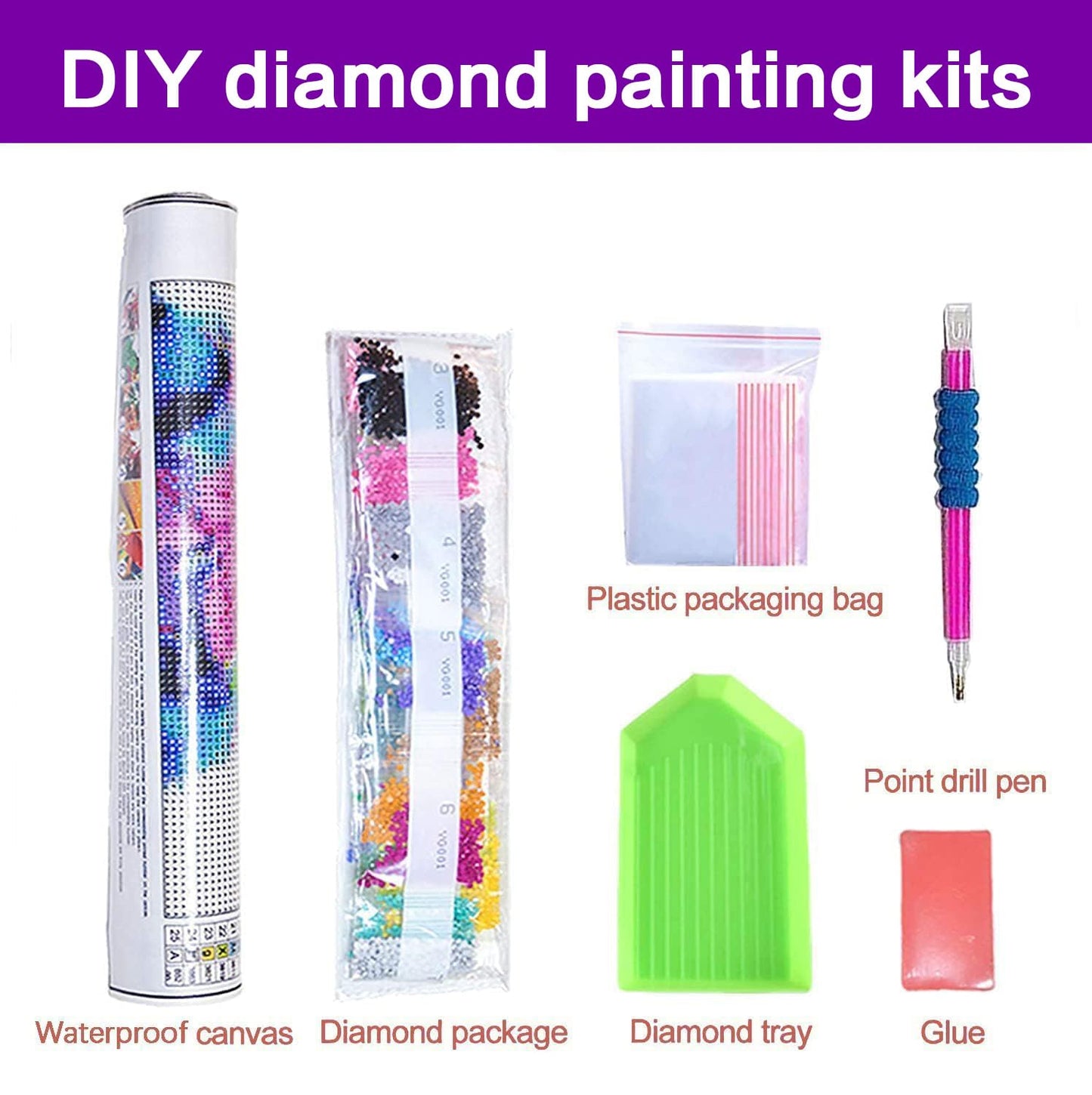 Diamond Art Kits for Adults, 4 Packs Landscape Diamond Art Painting Kits for Adults, Diamonds Painting Kit for Adult, 5D DIY Full Round Drill Gem Craft for Adult Gifts, Home Wall Decor 11.8" x 15.7"