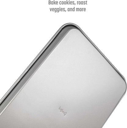 Goodful Nonstick Cookie Baking Sheet Set, Heavy Duty Carbon Steel, 2-Pack Bakeware Set, Dishwasher Safe, Gray