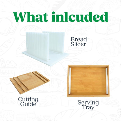 Upgraded Bread Slicer for Homemade Bread, 3 Adjustable Loaf Widths and 3 Slice Thicknesses, Compact and Foldable Loaf Slicer with Crumb Tray
