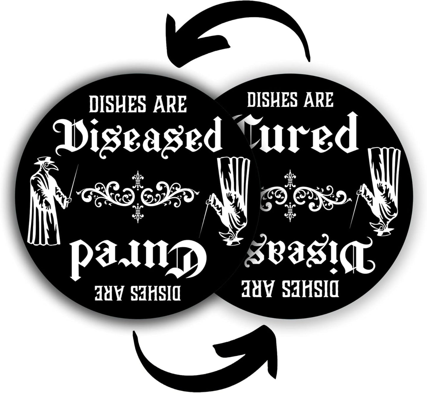Gothic Kitchen Decor Plague Doctor Mask Dishwasher Magnet, Clean Dirty Sign for Home & Office, Ideal Gift for Gothic