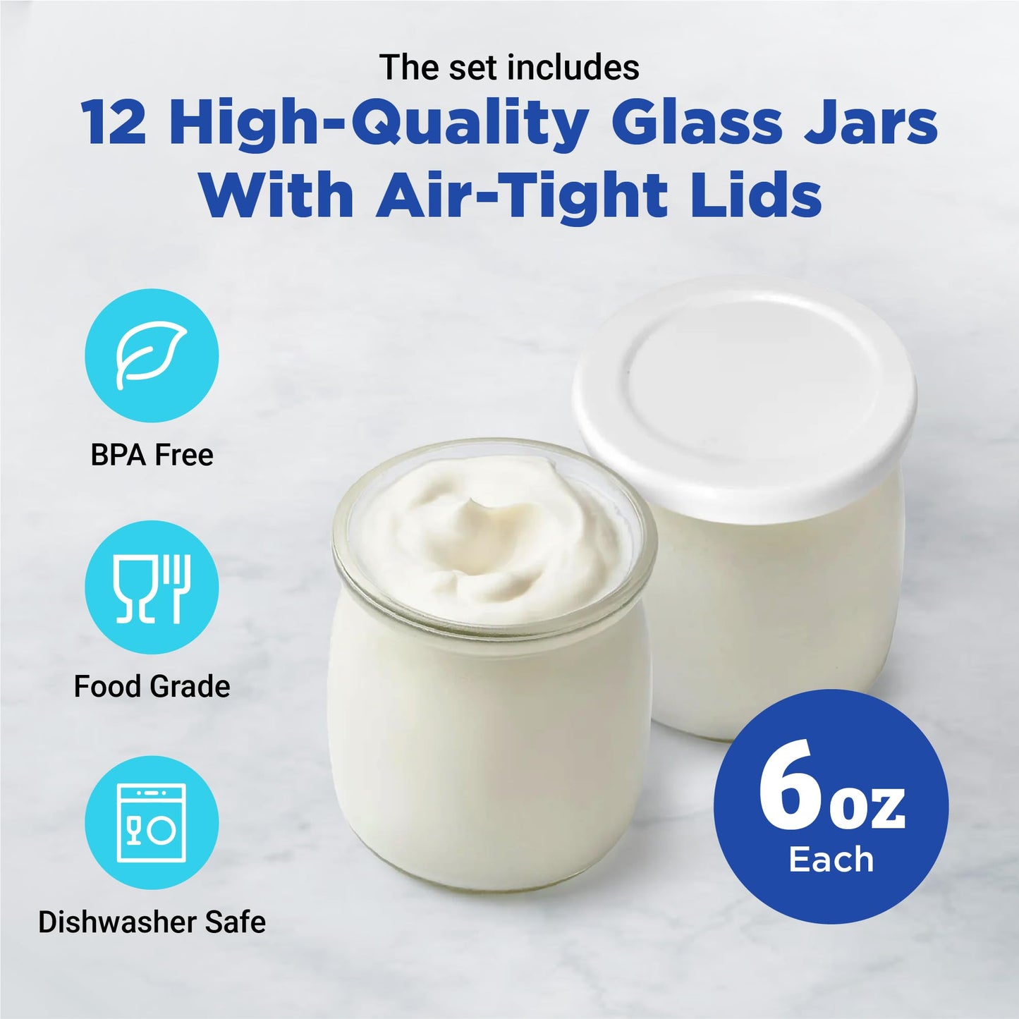 Ultimate Probiotic Yogurt Maker XL, Adjustable Time & Temperature Control, 50% More Capacity with 12 x 6oz Yogurt Jars, Make Trillions of Probiotics for Gut Health, ULTIMATE LIFETIME WARRANTY