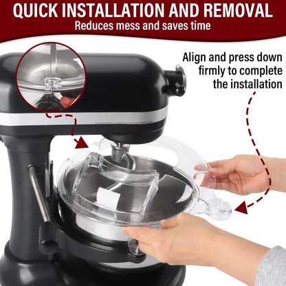 Pouring Shield for KitchenAid Stand Mixers Bowl Lift 6-7 QT Stainless Steel (Only),Safety Pouring Shield,Splatter Guard for Kitchen aid Mixer Bowl,Kitchen aid Accessories and Attachments
