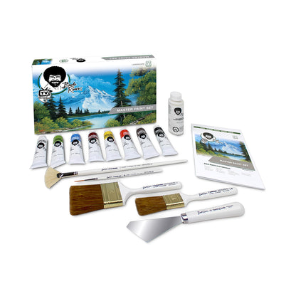 Bob Ross Master Artist Oil Paint Set & 2-in-1 Studio Easel Combined Set
