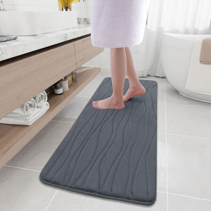 Buganda Memory Foam Bathroom Rug Mat 59x17 | Extra Soft Absorbent Non-Slip Machine Washable Bath Rugs