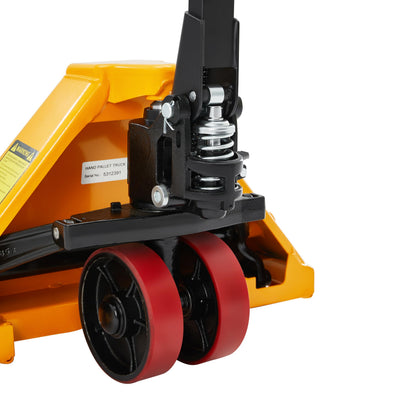 Aeqanta Pallet Jack 6600 lbs Capacity, 27" x 48" Forks, Heavy Duty Manual Pallet Jack Truck with Quiet PU Wheels, for Retail Showrooms, Epoxy Floors & Heavy Manufacturing