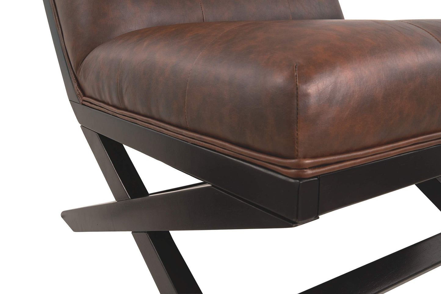 Signature Design by Ashley Sidewinder Mid-Century Modern Faux Leather Accent Chair, Brown