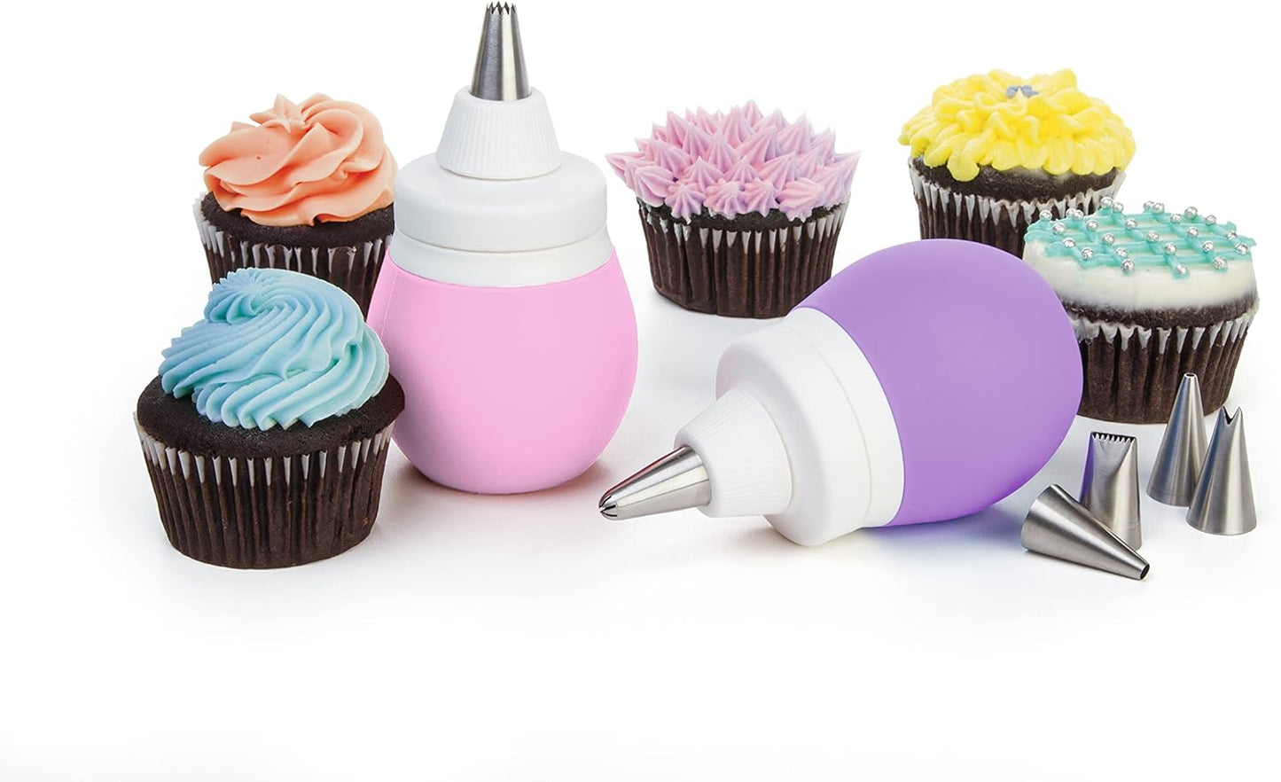 Prepworks by Progressive 8-Piece Pink Frosting Bulb Decorating Kit