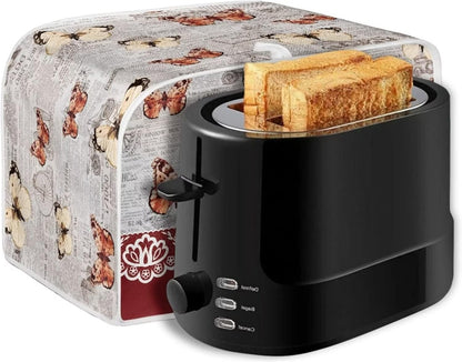 chaqlin 4 Slice Toaster with Cover, Wide Slot, Machine Washable Small Appliance Covers, Newspaper Butterfly Print