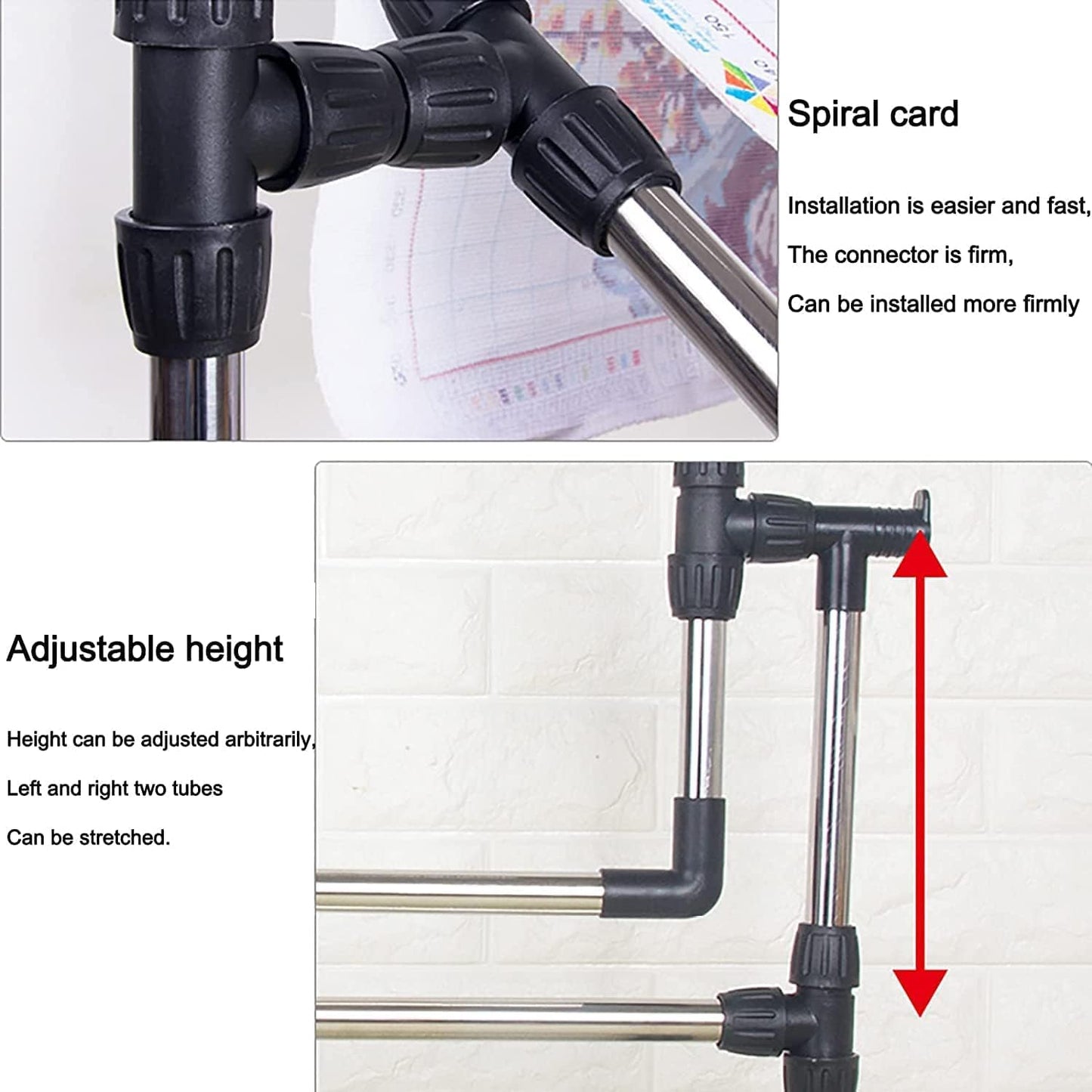 Adjustable 360° Floor e - Embroidery Stand with Pulley for Cross Stitch & Craft | Height Adjustable Sewing Lap Table (100cm)