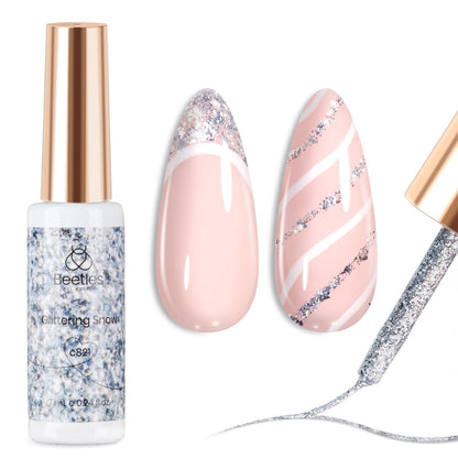 Beetles Nail Stamp, 4Pcs French Tip Tool Easy Manicure Nail Stamper Single Head Soft Silicone Long & Short French Tip Stamp Tool with 2Pcs Nail Scraper Decorations Gift for Women
