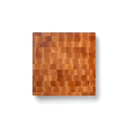 John Boos CCB Series Square Wooden Maple Cutting Board 15”x15” – 3” Thick, 19-lb Reversible Butcher Block with End-Grain & Finger Grips – Made in the USA