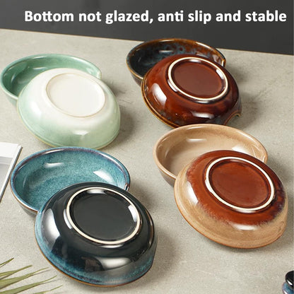 4 Pack Ceramic Spoon Rest for Stove Top, Heat-Resistant Spoon Holder for Kitchen Counter, 4.9 Inch Utensil Rest for Cooking, Spatula, Ladles, Tong, Coffee Spoon Rests Set, Farmhouse Kitchen Decor