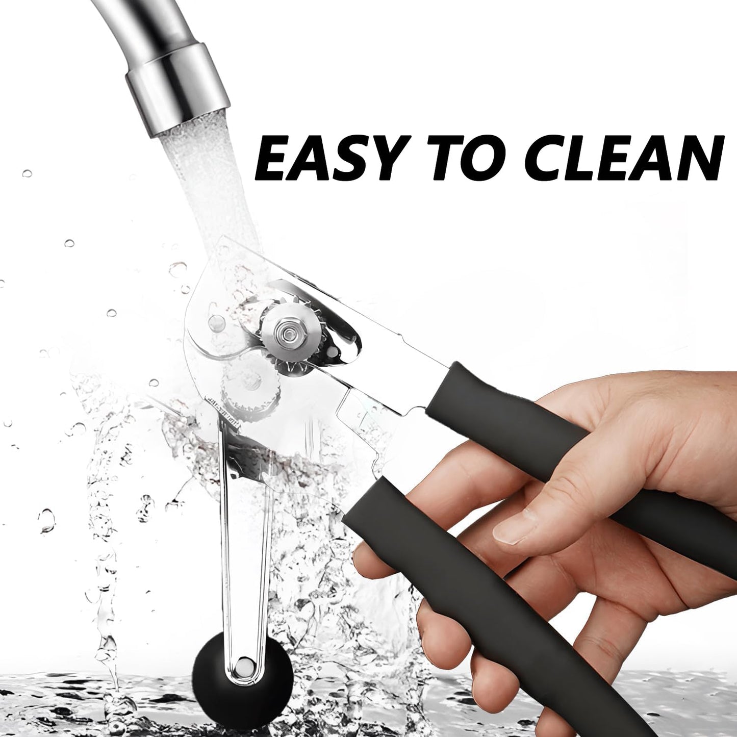 [Upgrade] Commercial Can Opener, Durable All-Steel Construction - RICKUNCL Hand Crank Can Opener with Magnet, Comfortable Extra-long Handles, Oversized Knob, Professional Ergonomic & Easy for Big Cans