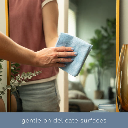 S&T INC. 150 Pack Microfiber Cleaning Cloth, Bulk Towels for Home, Reusable Microfiber Towels for Cars, Cleaning Rags, Light Blue, 11.5 Inches x 11.5 Inches, 150 Count