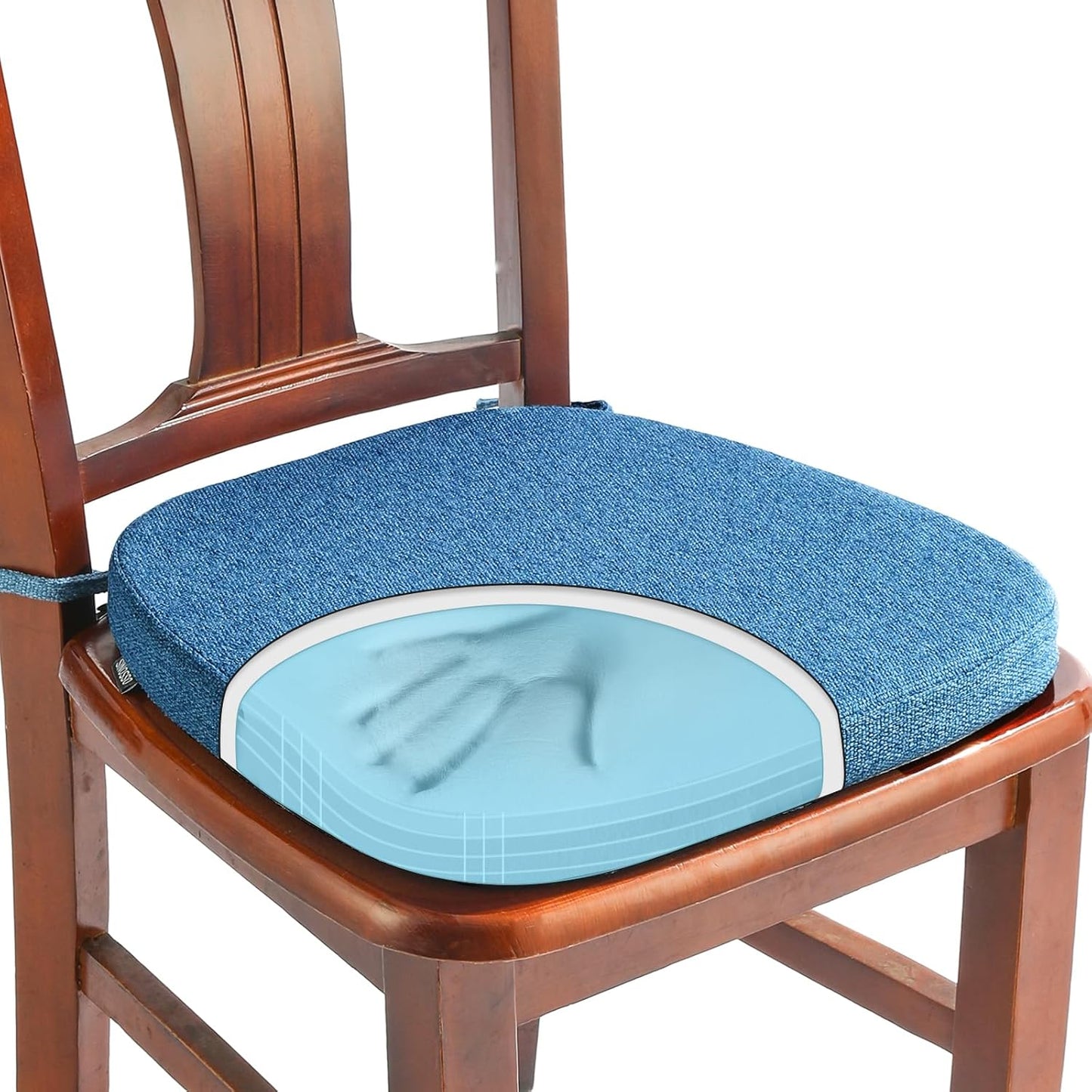 1 Pack 16" (1 SINOSSO Memory Foam Chair Cushions for Dining Chair, Friendly Woven Fabric U-Shape Comfortable Kitchen