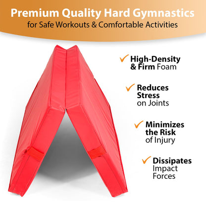 Foamma Gymnastics Mat for Kids & Adults, 4" Thick, 4 ft x 6 ft, Red – High-Density Landing Mat with Waterproof Cover, Ideal for Tumbling, Wrestling & Gymnastics Equipment for Indoor/Outdoor Use