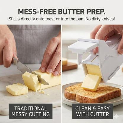Nilayo Butter Slicer - One Click Butter Cutter, Dispenser - White Kitchen Gadget