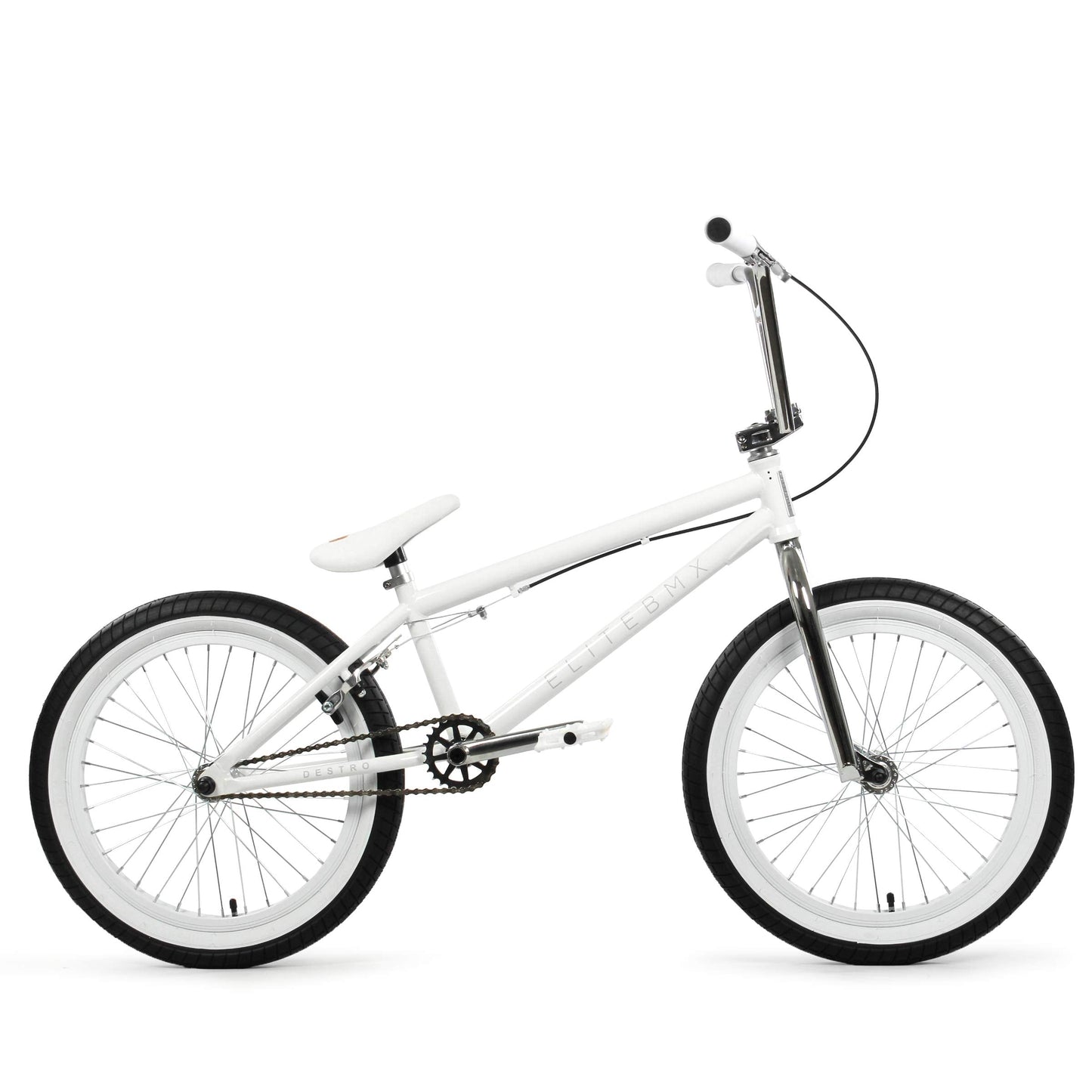 Elite BMX Bicycle 18", 20" & 26" BMX Bike - Freestyle BMX Bike All Models Come with 3 Piece BMX Crankset (20", White)