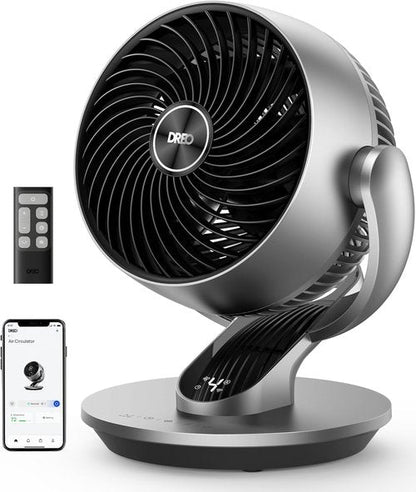 DREO Smart Fan - 120° Vertical & 90° Oscillating Quiet Air Circulator | 13-Inch, Remote Control, 4 Speeds