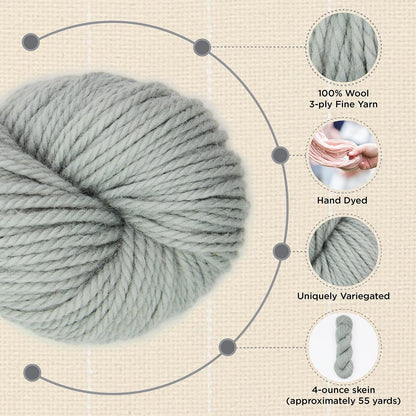 The Oxford Company Violet Jane 100% Wool, 3-Ply Solid Fine Yarn | 4-Ounce Skein (Silver Fox)