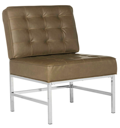 SAFAVIEH Home Collection Ansel Antique Taupe Faux Leather Accent Chair