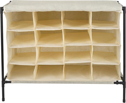 16 Closet Simplify Pair Shoe Rack with Cover | Stackable | Storage & Organization | | Bedroom | Entryway | Beige