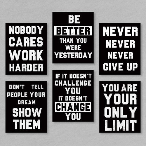 HOMANGA Motivational Wall Art | Inspirational Quotes Canvas Prints - Set of 6, 8x10 Inch Unframed