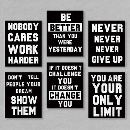 HOMANGA Motivational Wall Art | Inspirational Quotes Canvas Prints - Set of 6, 8x10 Inch Unframed